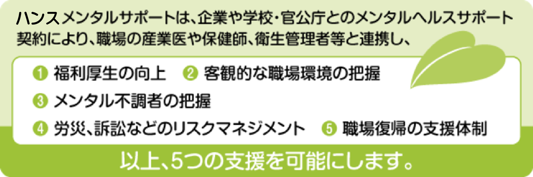 ハンスメンタルサポートのEAP支援